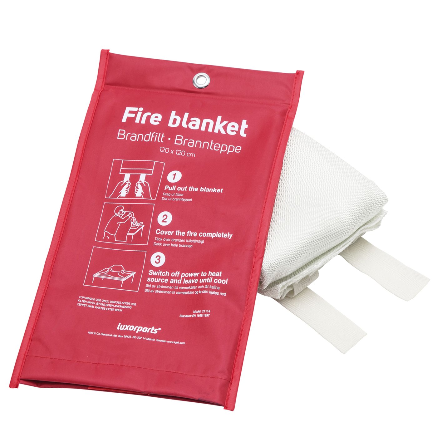 Luxorparts Brandfilt 120x120 cm Röd