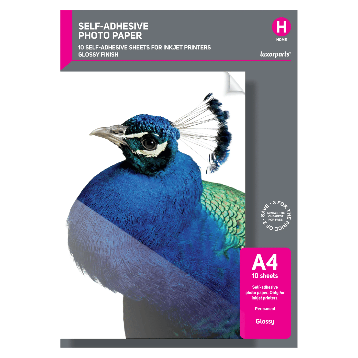 Luxorparts Självhäftande fotopapper A4 10-pack