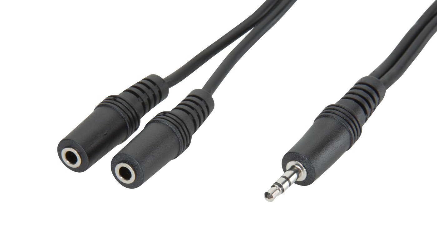 Förgreningskabel för 3,5 mm-kontakt Svart