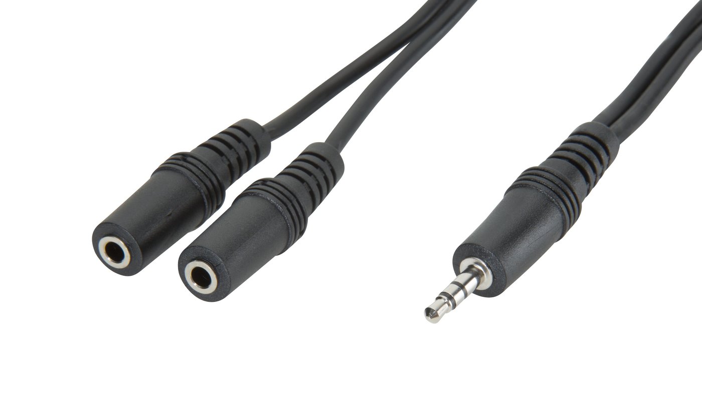 Forgreningskabel for 3,5 mm-kontakt Svart