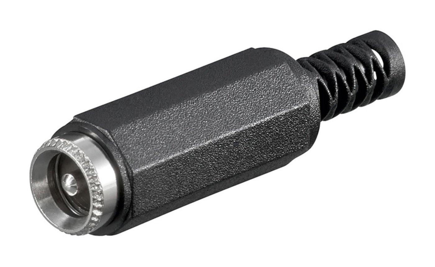 DC-jack med mittstift och lödanslutning 5,5x2,1 mm