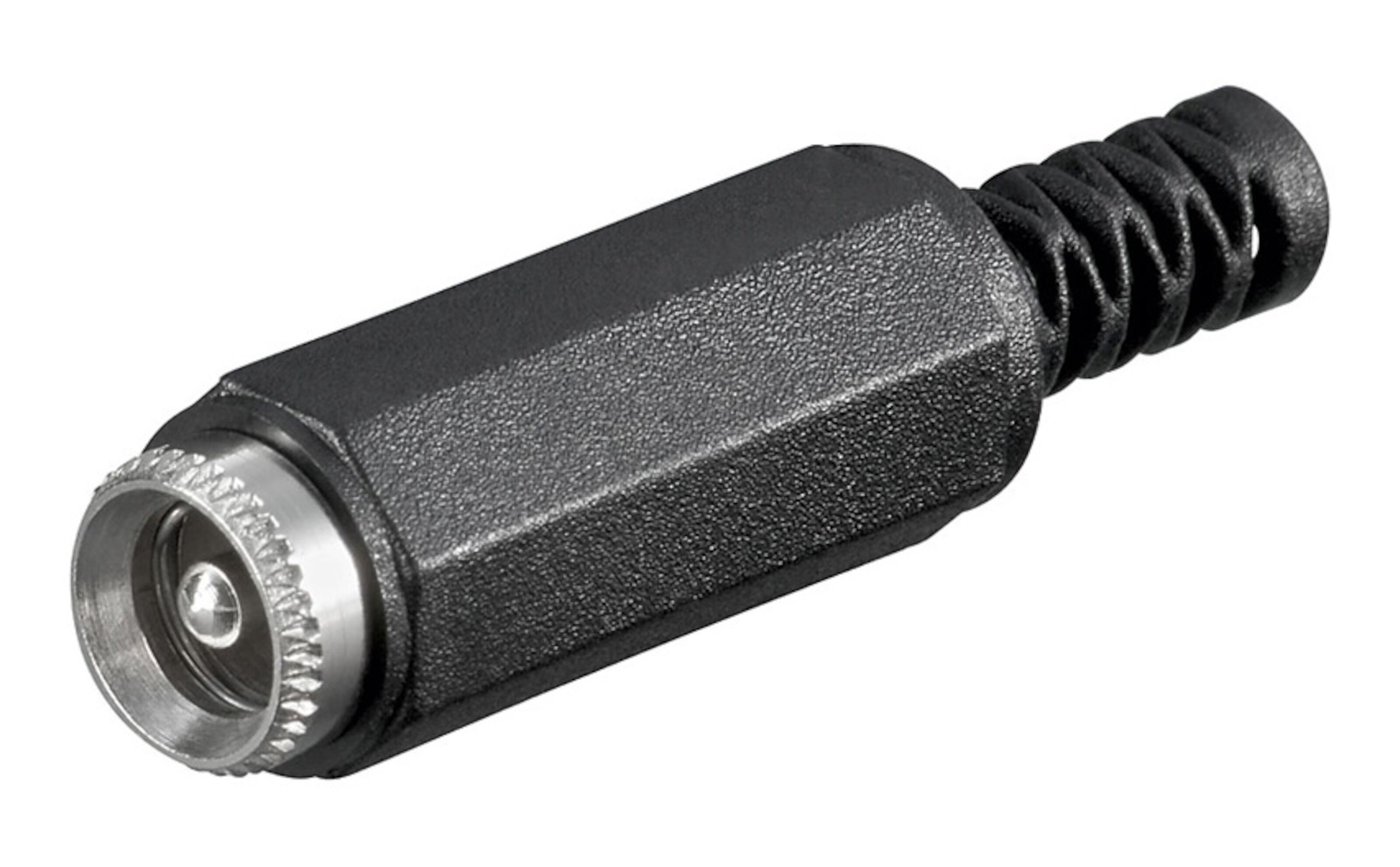 DC-kontakt med midtpinne og loddetilkobling 2,5 mm