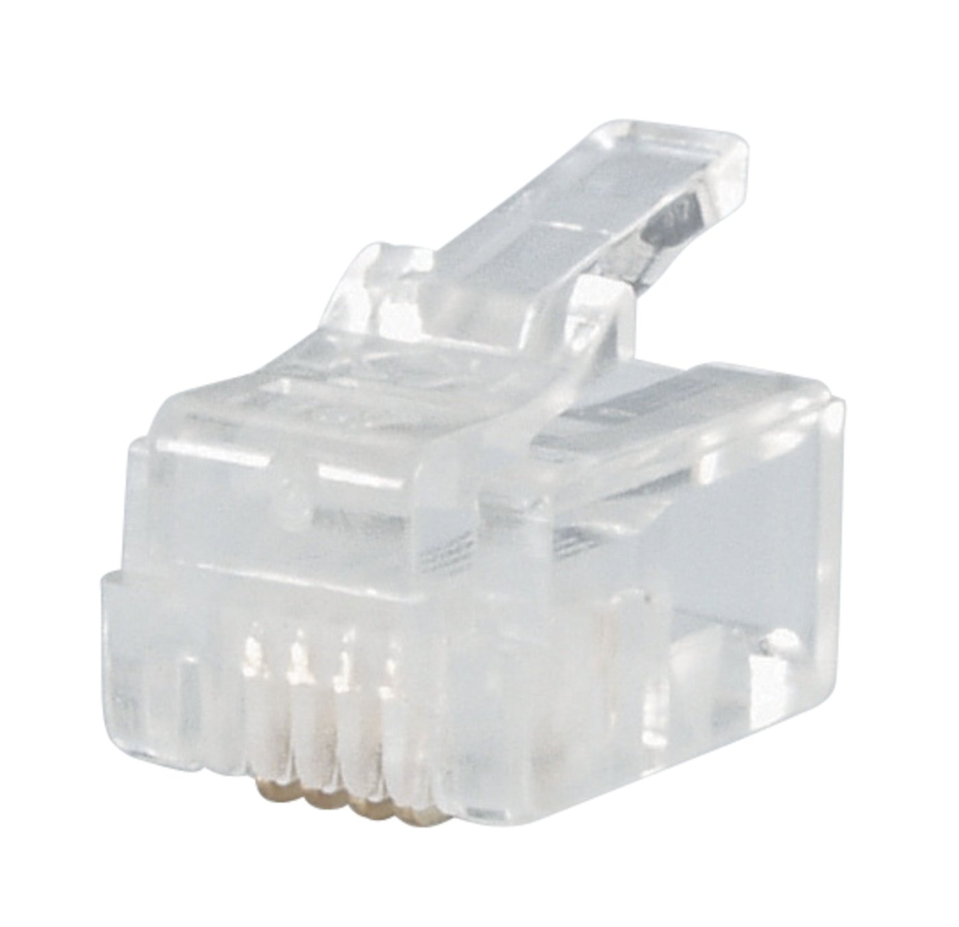 RJ11-kontakt for flat telekabel 10-pk.