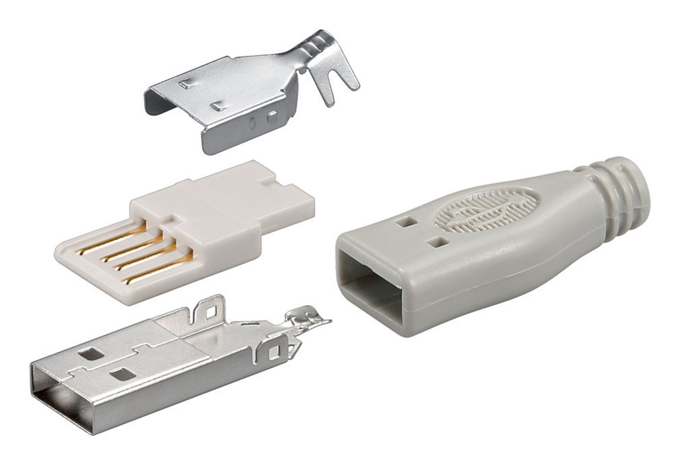 USB-kontakt til lodding USB-A