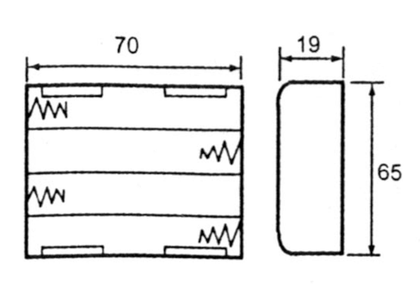 Batteriholder 4xR6 (AA)