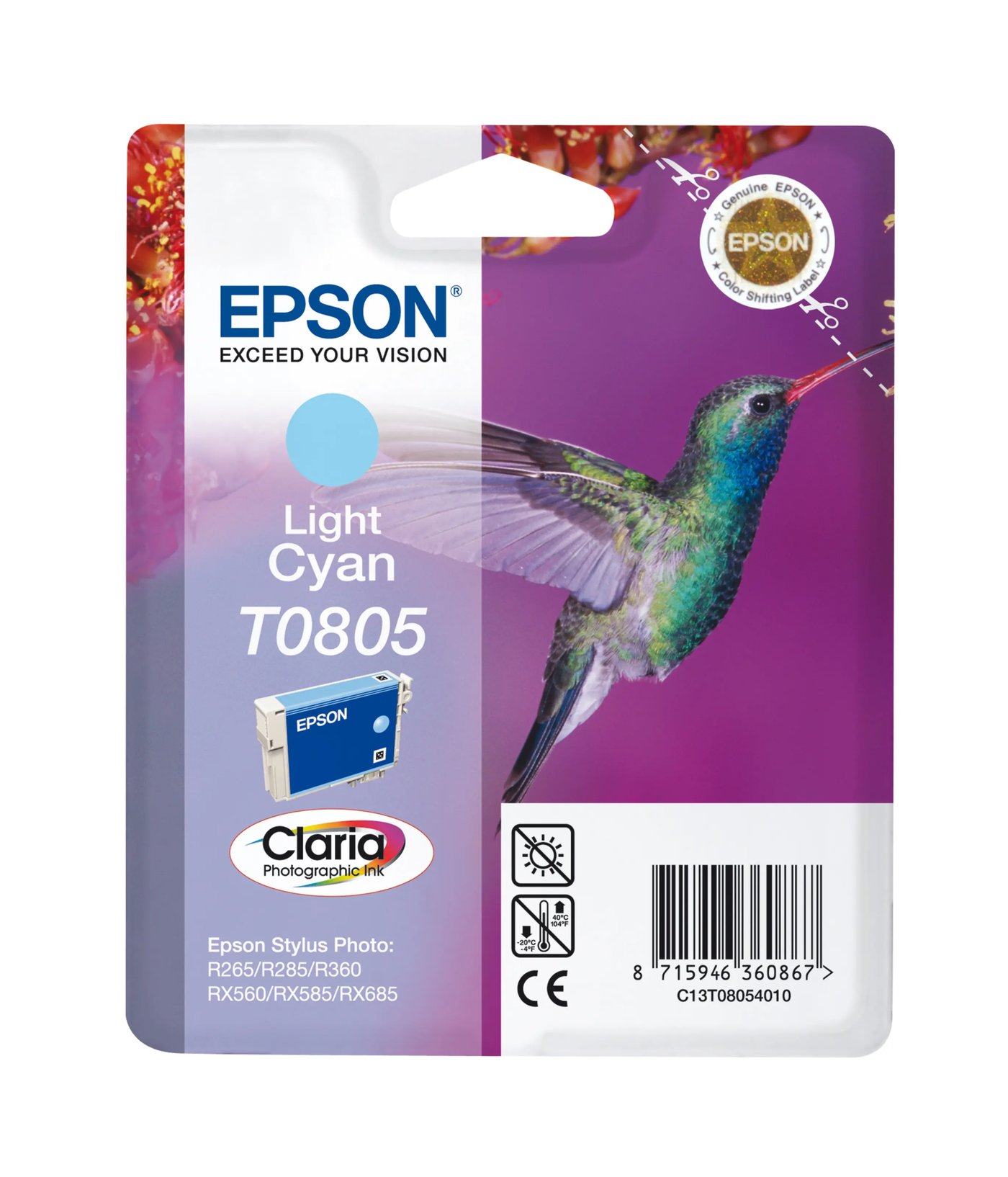 Epson T0805 Blekkpatron - Lys cyan