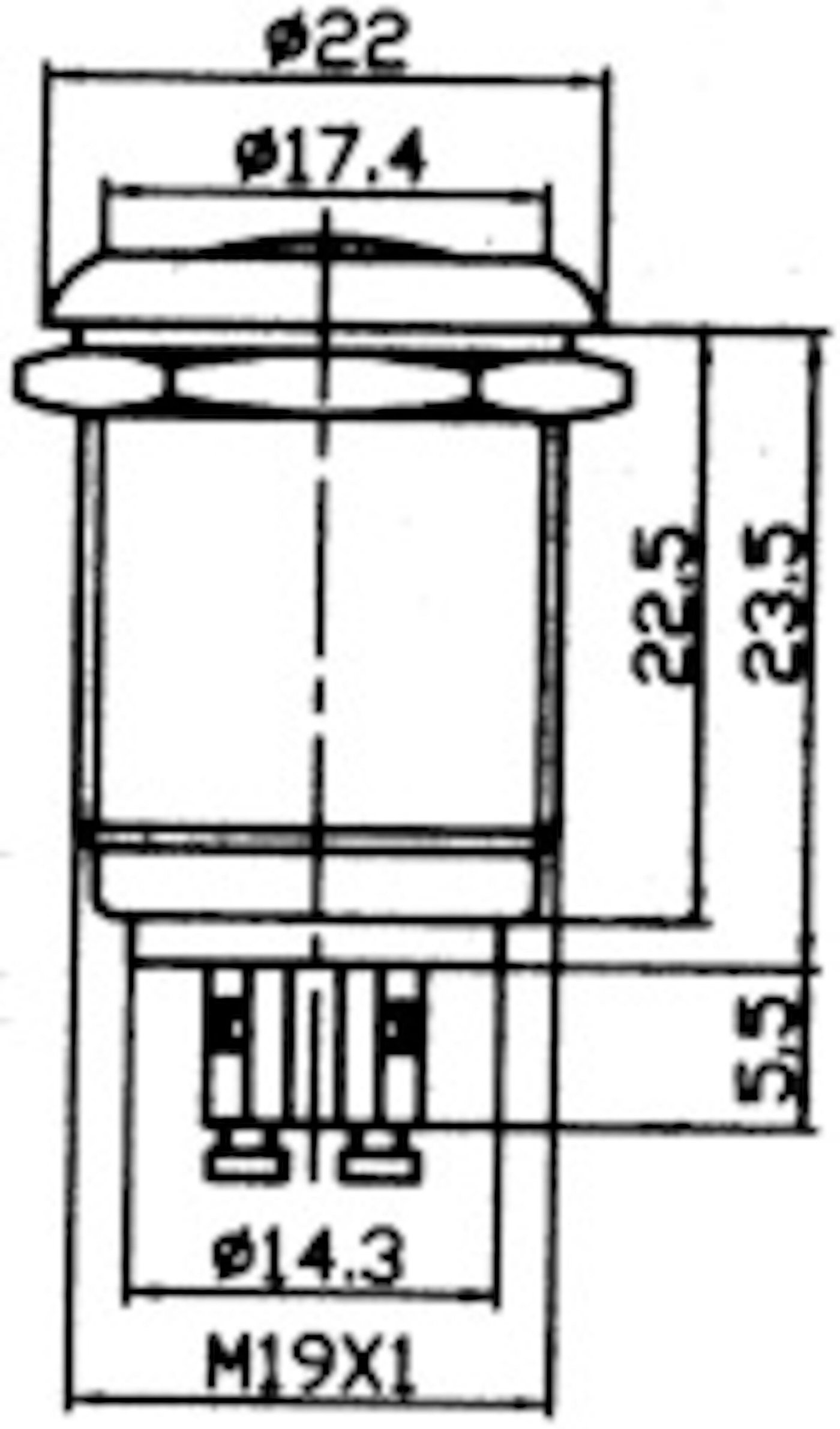 Trykkstrømbryter 1-polet fra/(til)