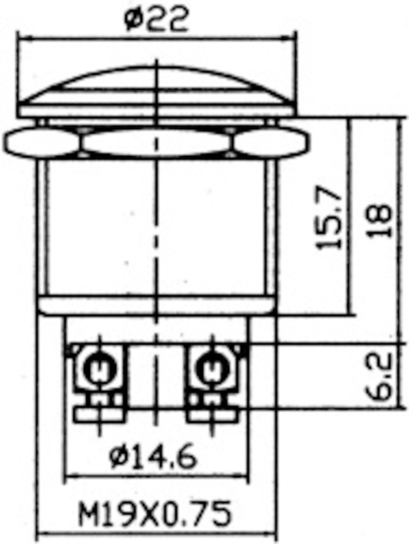 Trykkstrømbryter 1-polet fra/(til)