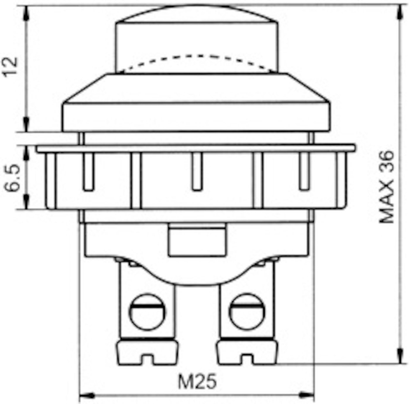 Trykkstrømbryter 1-polet fra/(til)