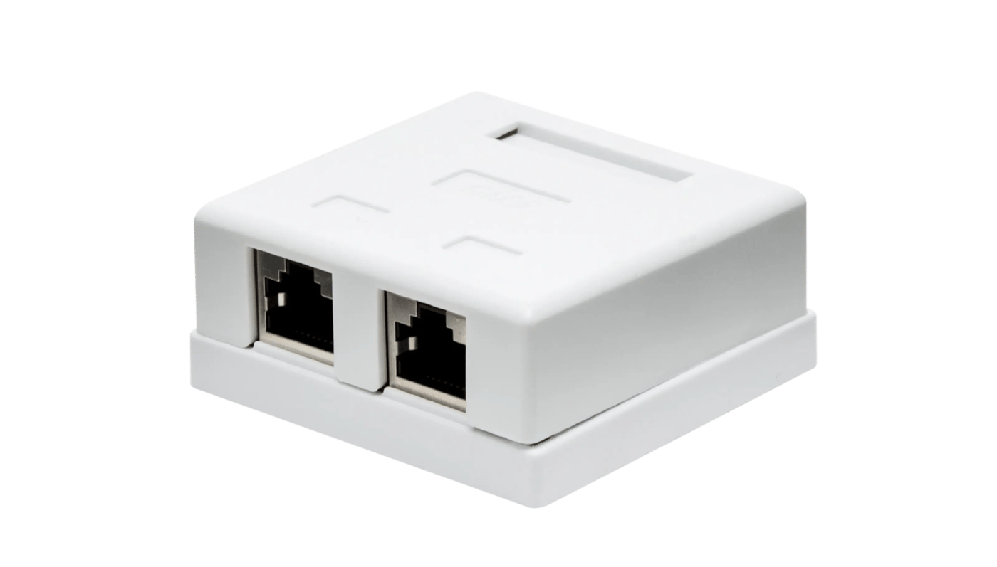 Utanpåliggande UTP-nätverksuttag Cat. 6 2-port