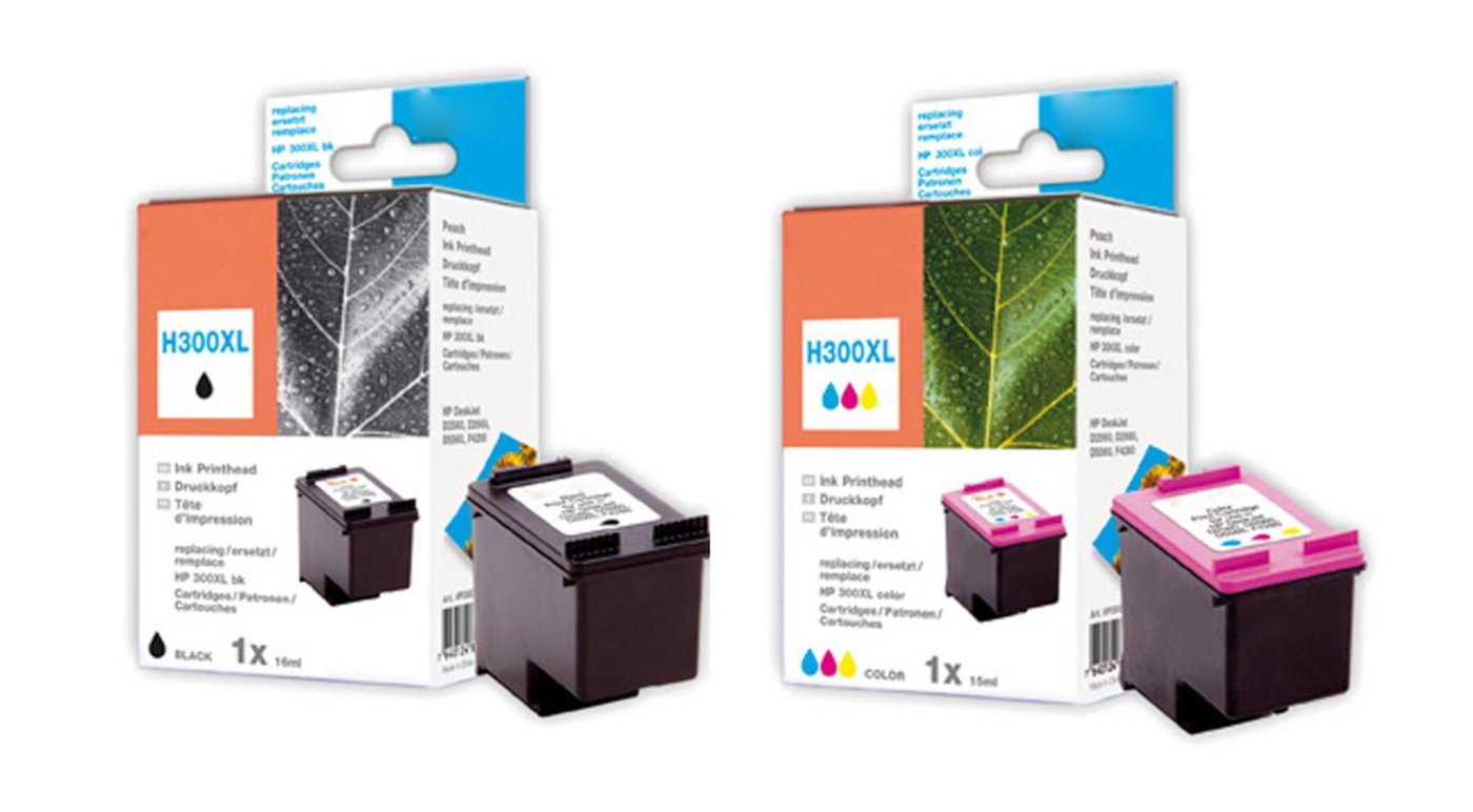 Peach Bläckpatron motsvarar HP 300XL 2-pack