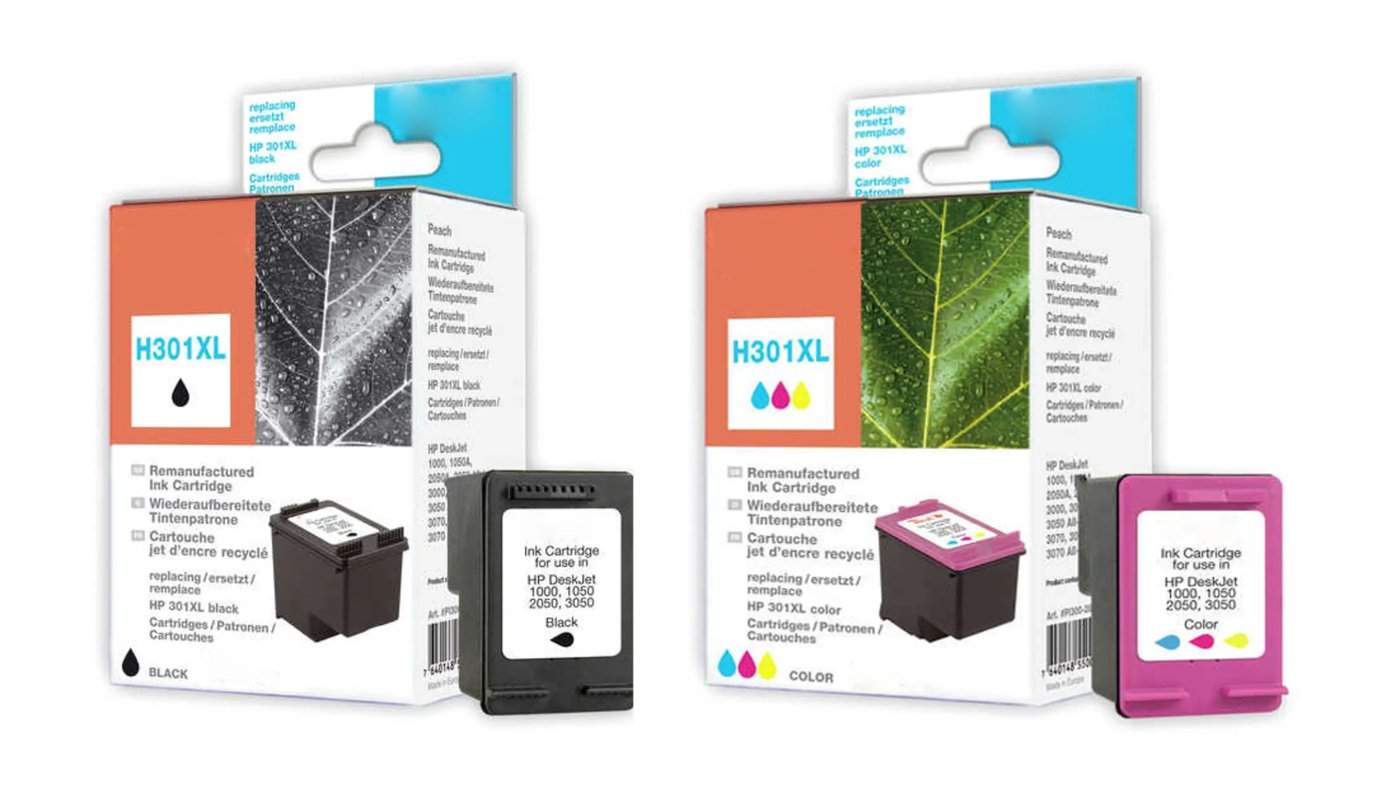 Peach Blekkpatron tilsvarer HP 301XL 2-pk.