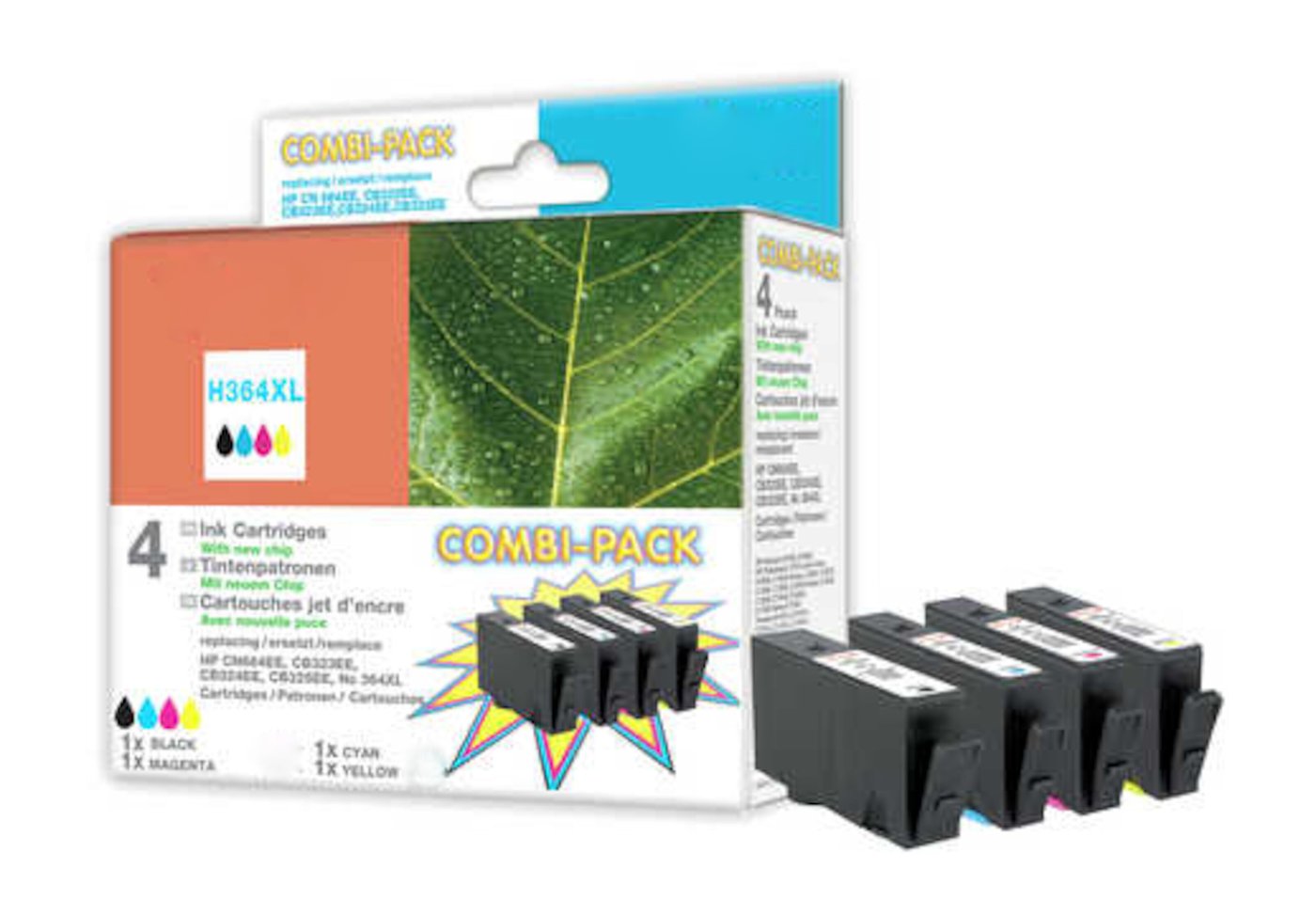 Peach Bläckpatron motsvarar HP 364XL 4-pack