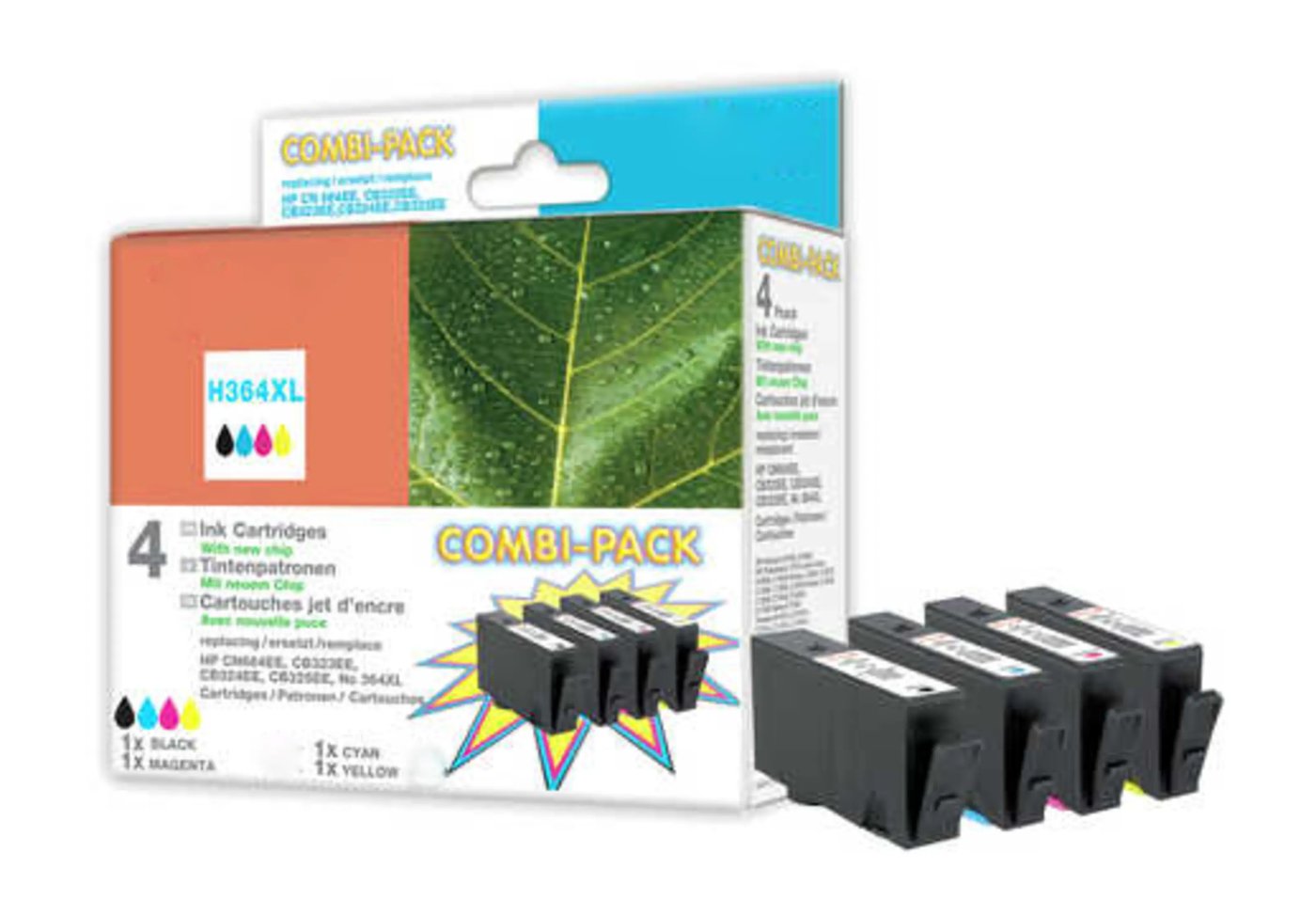 Peach Bläckpatron motsvarar HP 364XL 4-pack
