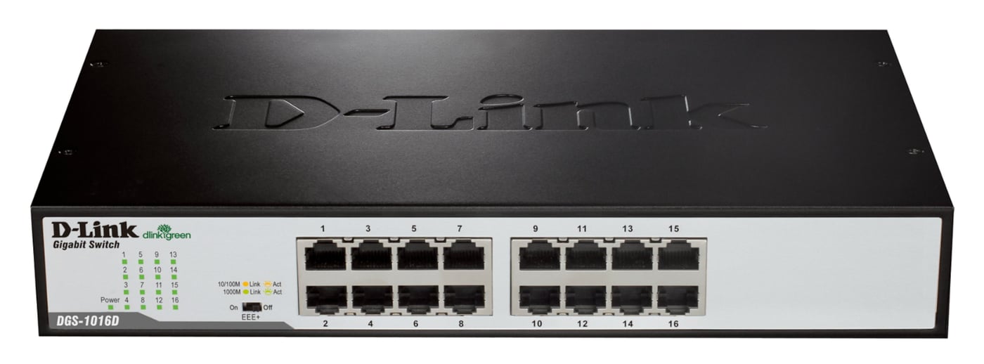 D-Link DGS-1016D Gigabitswitch 16 portar