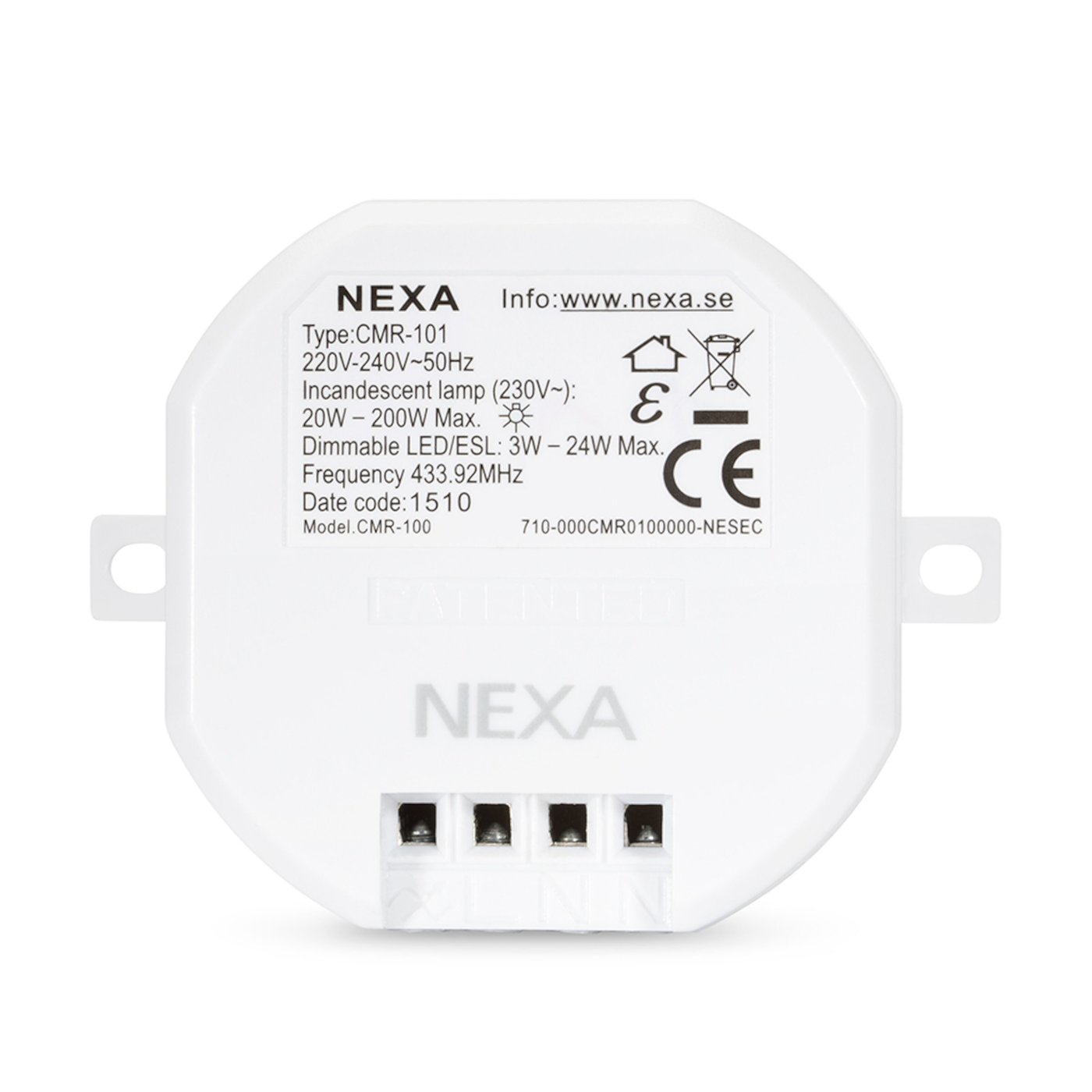 Nexa Innfelt fjernstrømbryter med dimmefunksjon