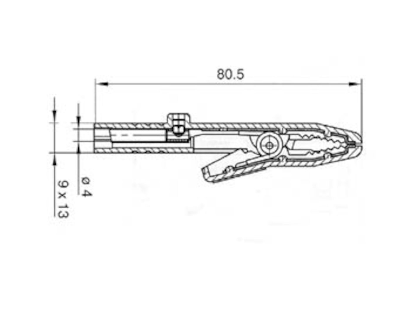 Hirschmann Isolert krokodilleklemme Svart