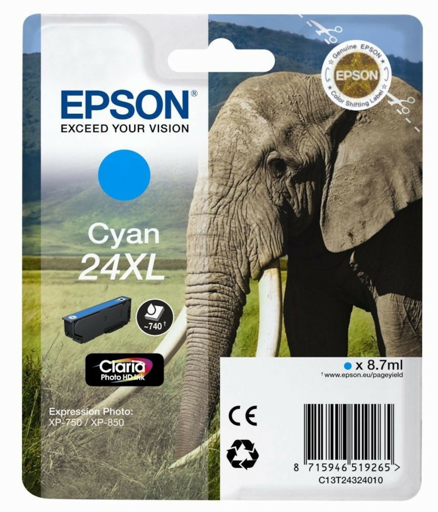 Epson T2432 Bläckpatron XL Cyan