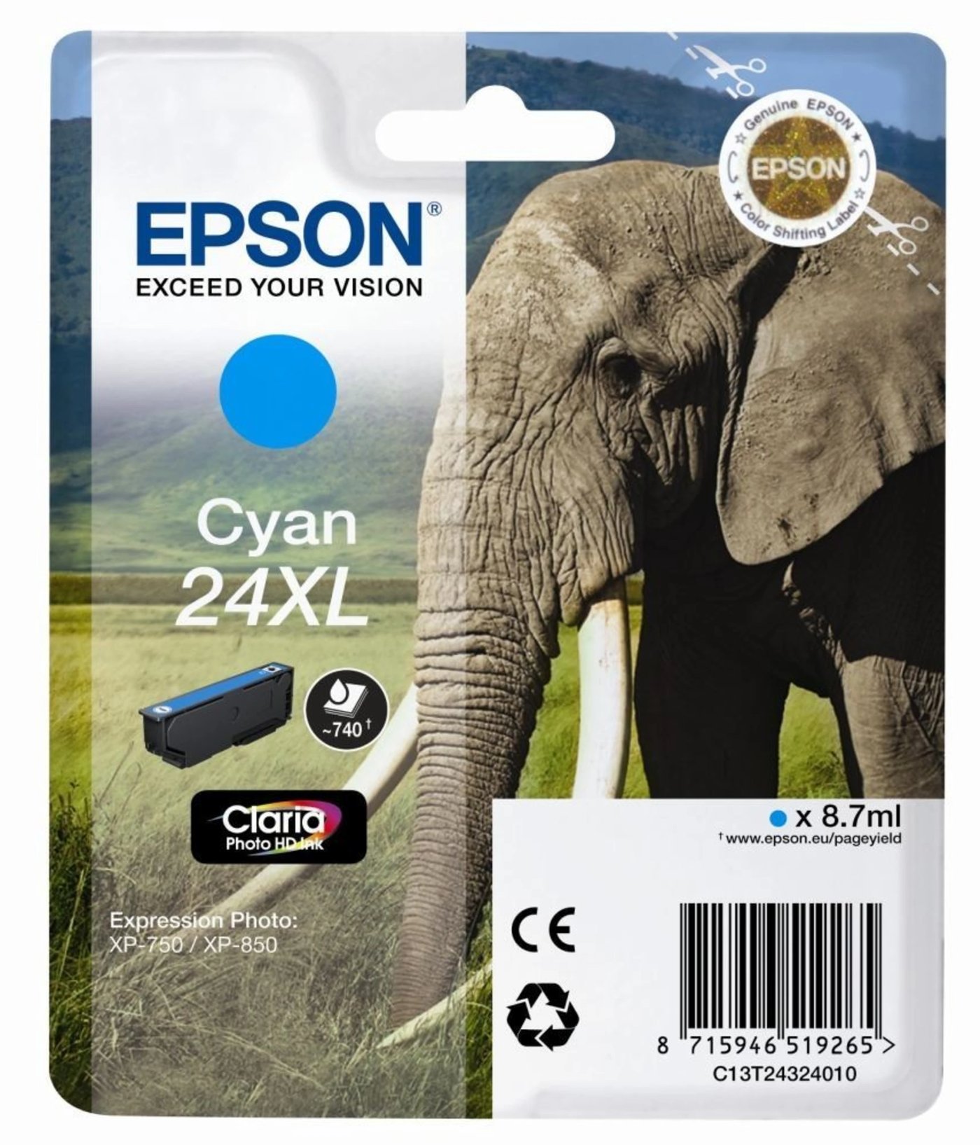 Epson T2432 Blekkpatron XL Cyan
