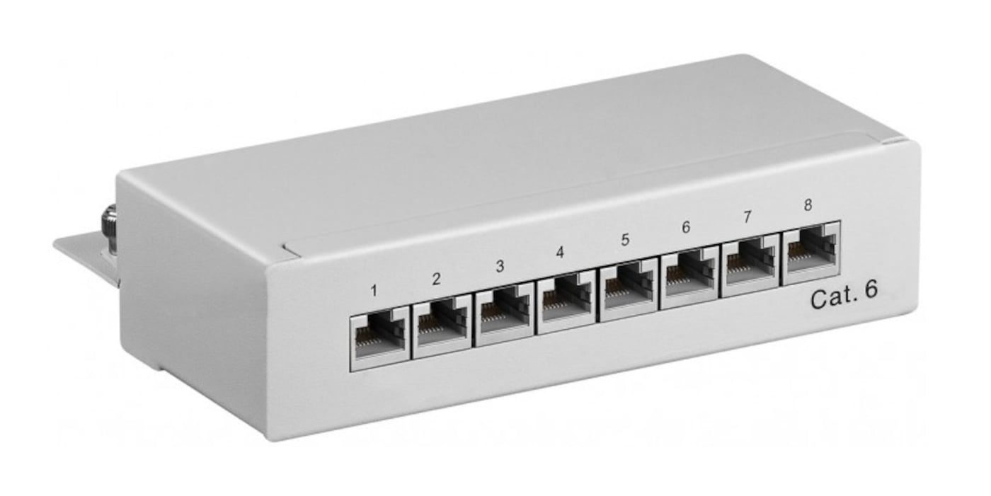 Patchpanel 8 portar Cat. 6