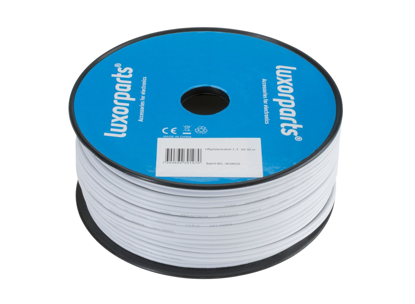 Luxorparts Högtalarkabel 1,5 mm² Vit 10 m