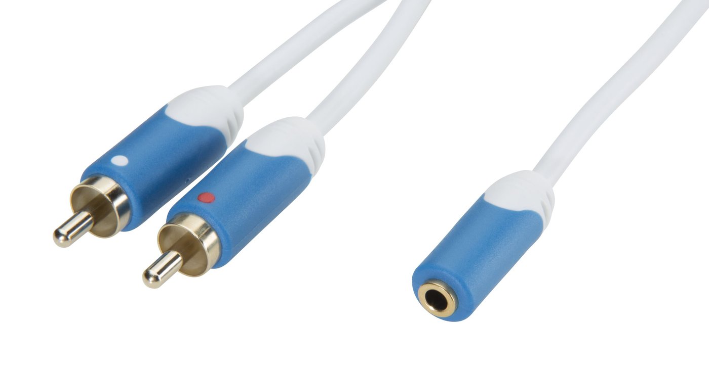 Luxorparts Adapter 2 x RCA-hanner 3,5-hunn