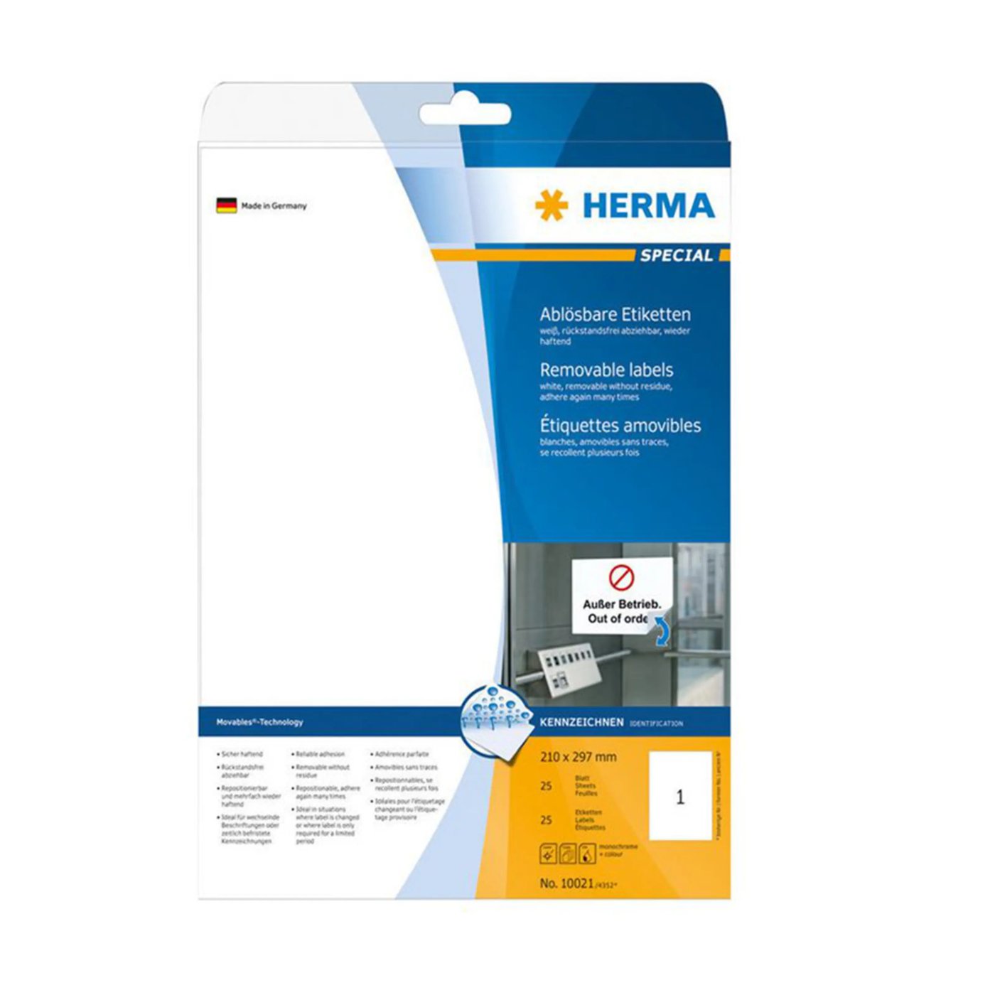 Herma Självhäftande skrivarpapper A4 25-pack Temporär