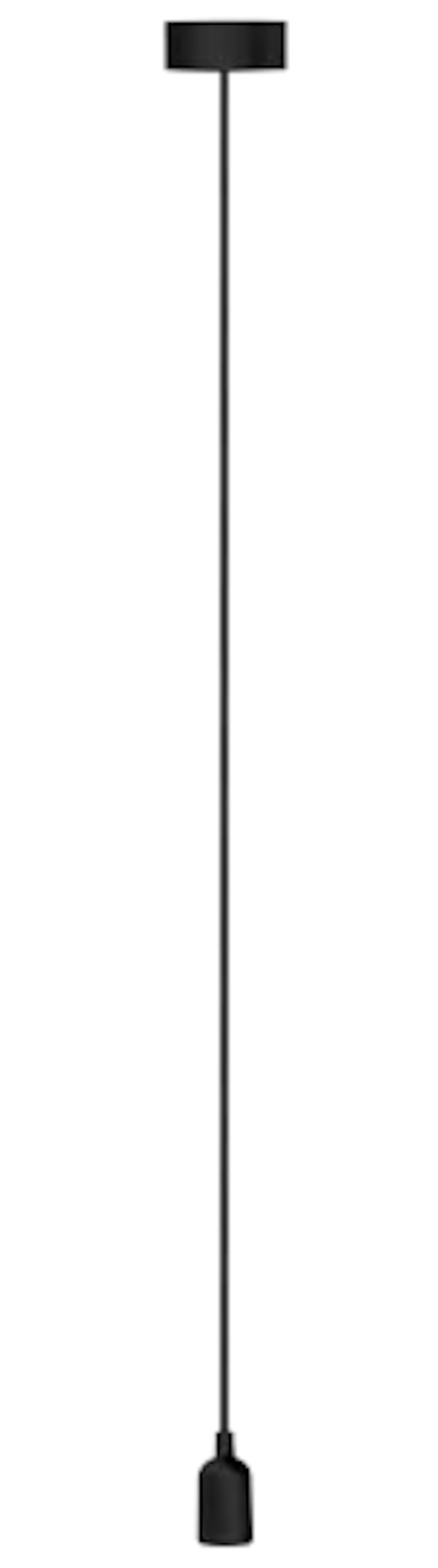 Lamphållare med textilkabel Svart