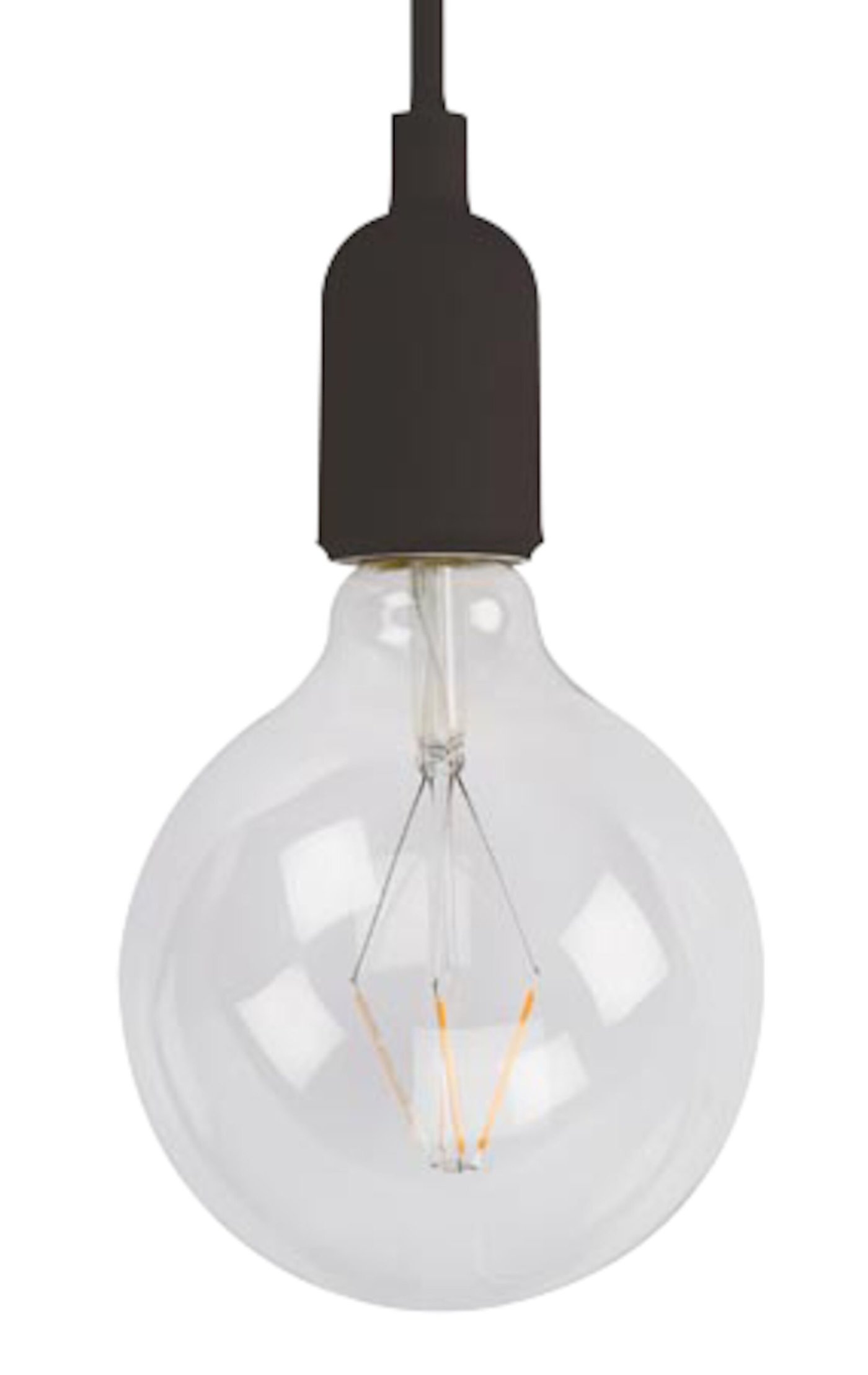 Lamphållare med textilkabel Svart