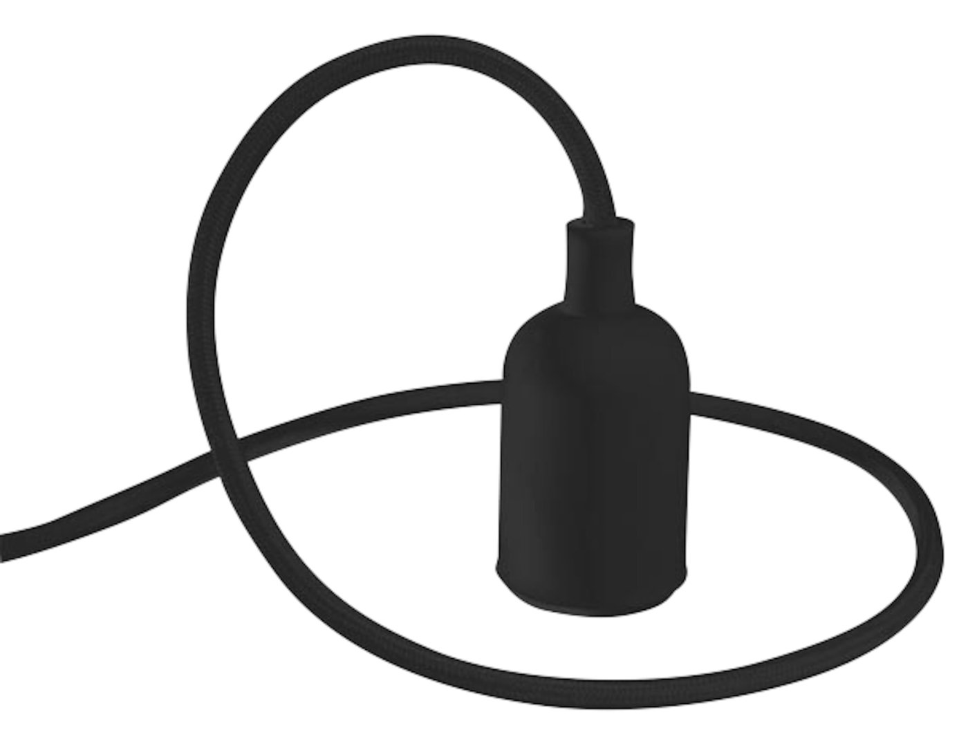 Lamphållare med textilkabel Svart