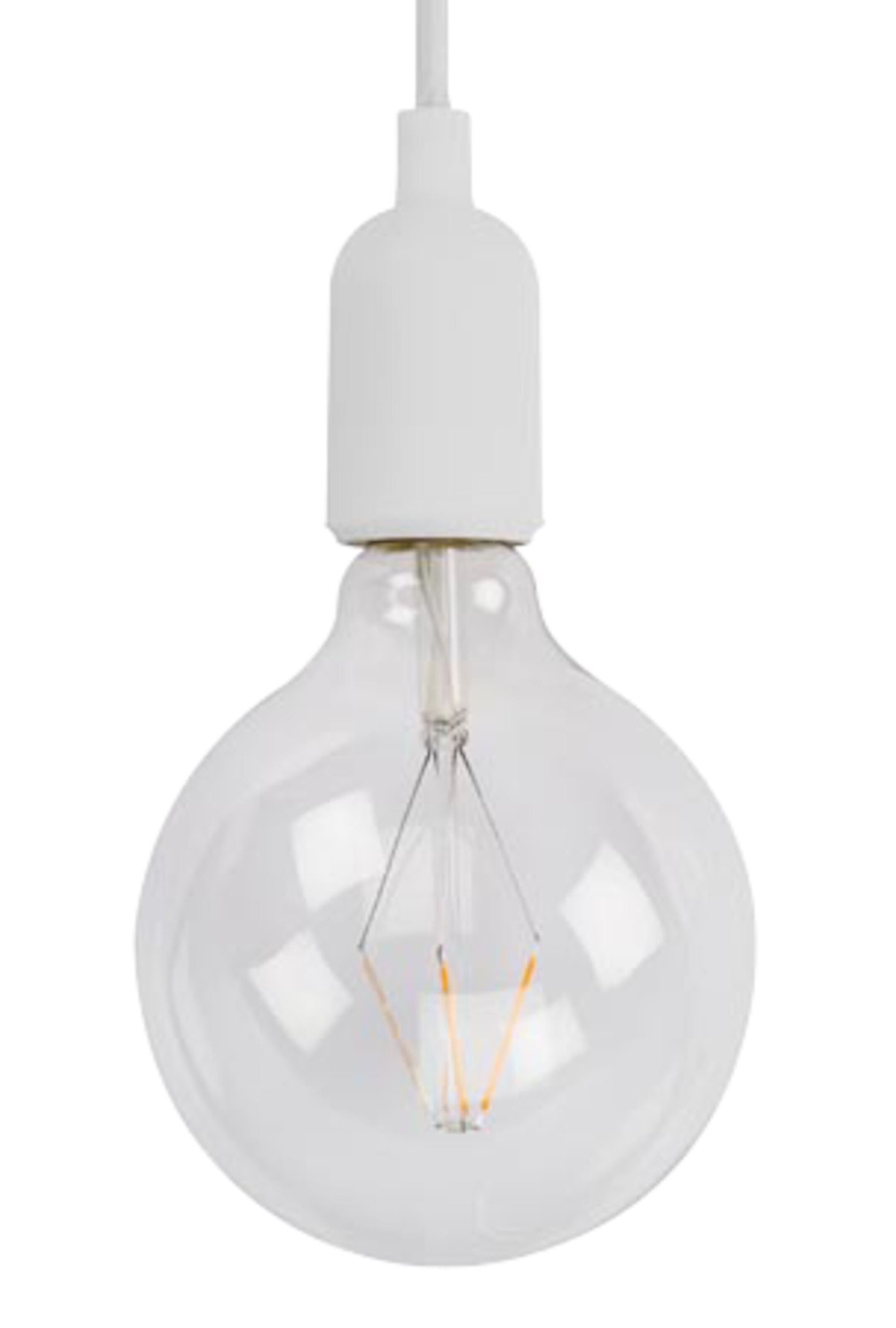 Lamphållare med textilkabel Vit