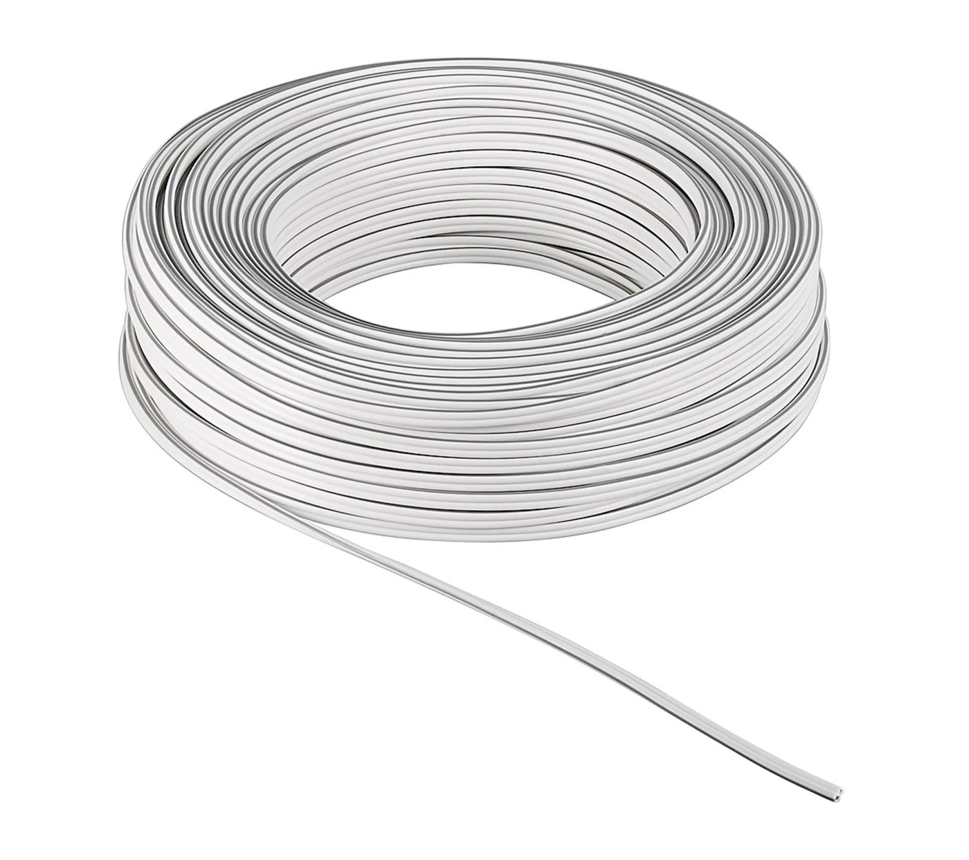 Høyttalerkabel 4 mm², hvit 25 m