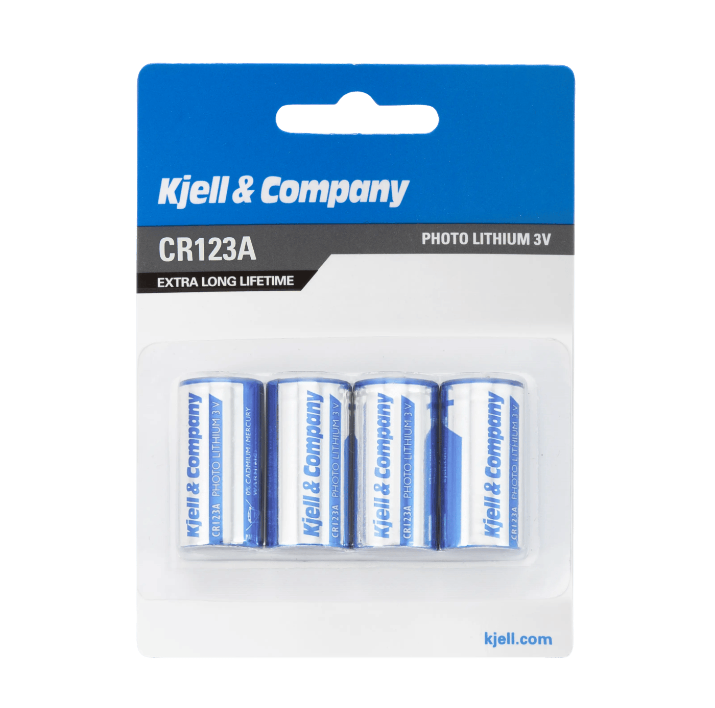 Kjell & Company CR123A Litiumbatteri 4-pk.