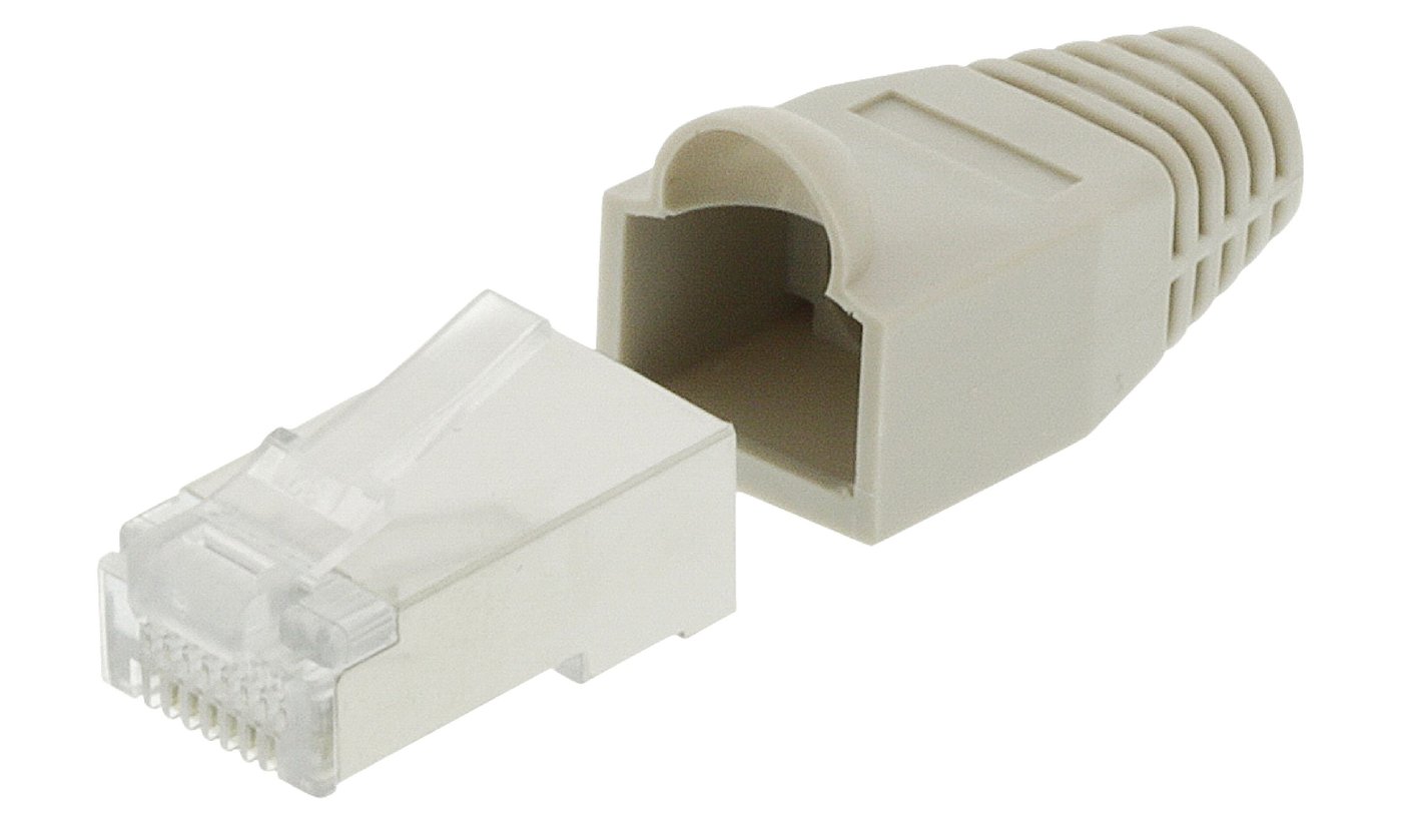 Luxorparts STP-modulkontakt RJ45 Cat.6 med böjskydd 10-pack