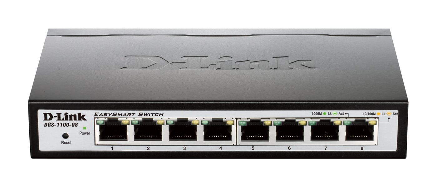 D-Link DGS-1100-08 Managerbar gigabitswitch 8 portar