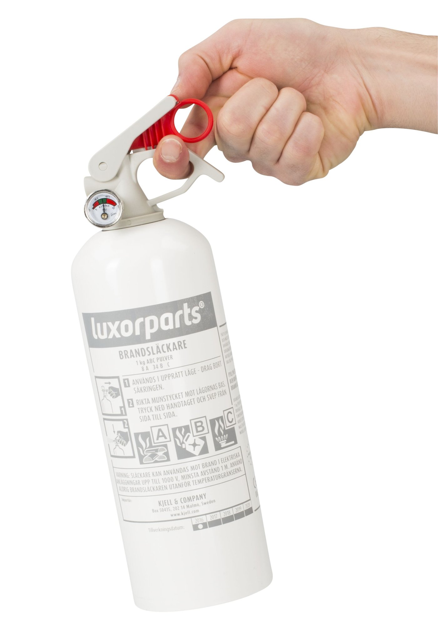 Brandsläckare med pulver 1 kg Vit