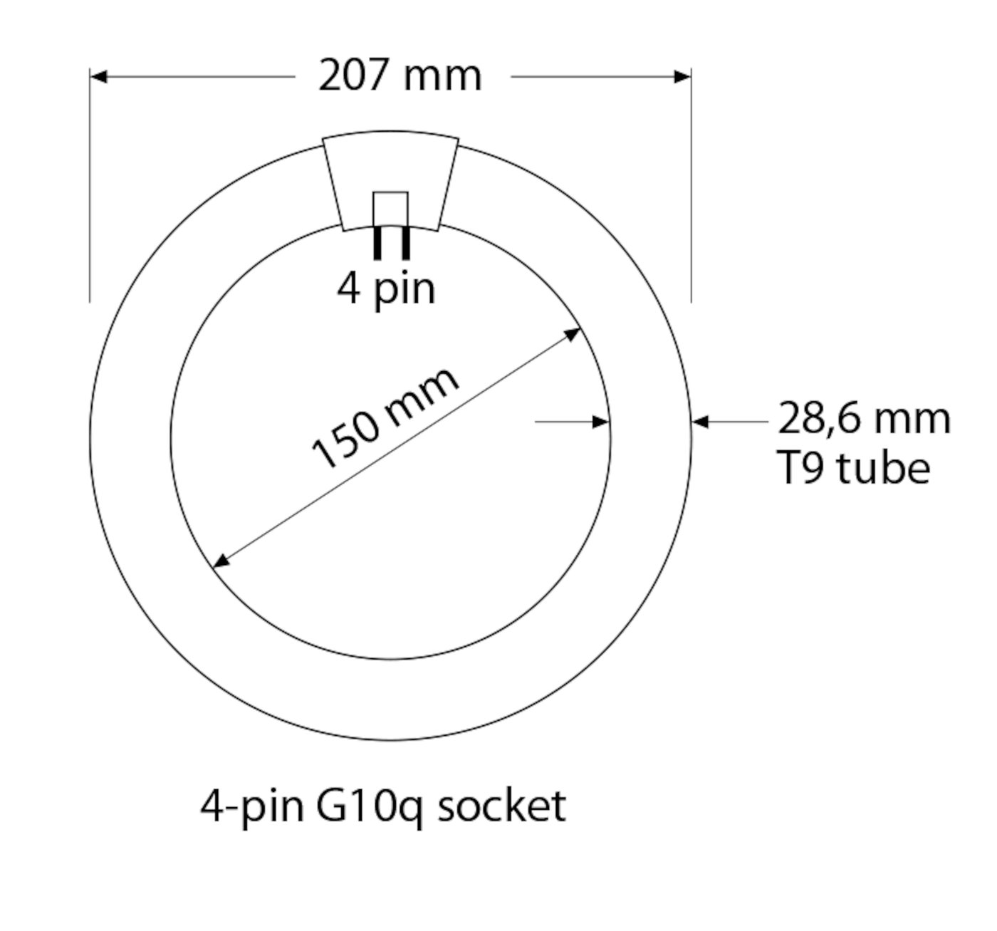 Sirkellysrør G10q T9 1050 lm