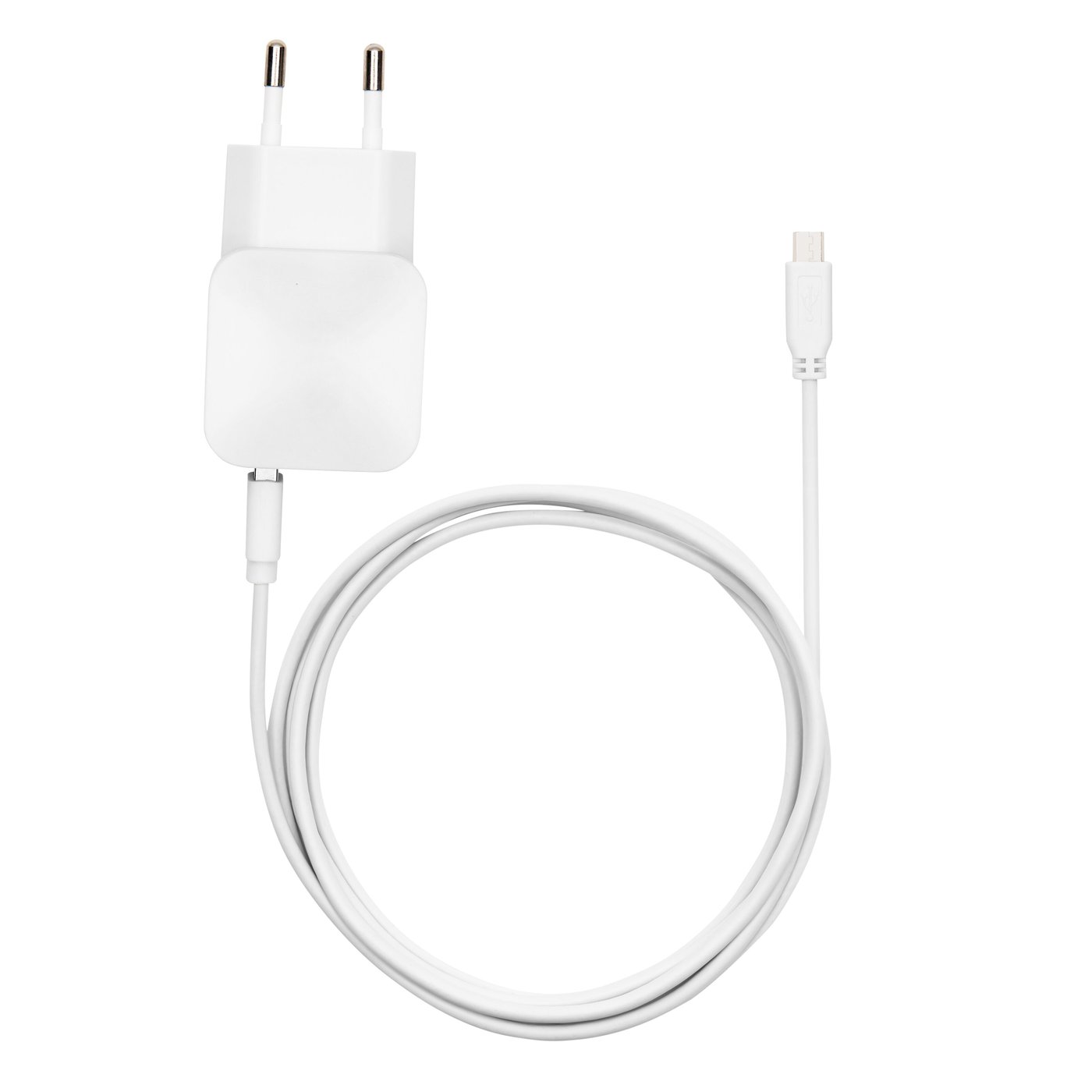 Linocell USB-lader med Micro-USB-kabel 2,4 A Hvit