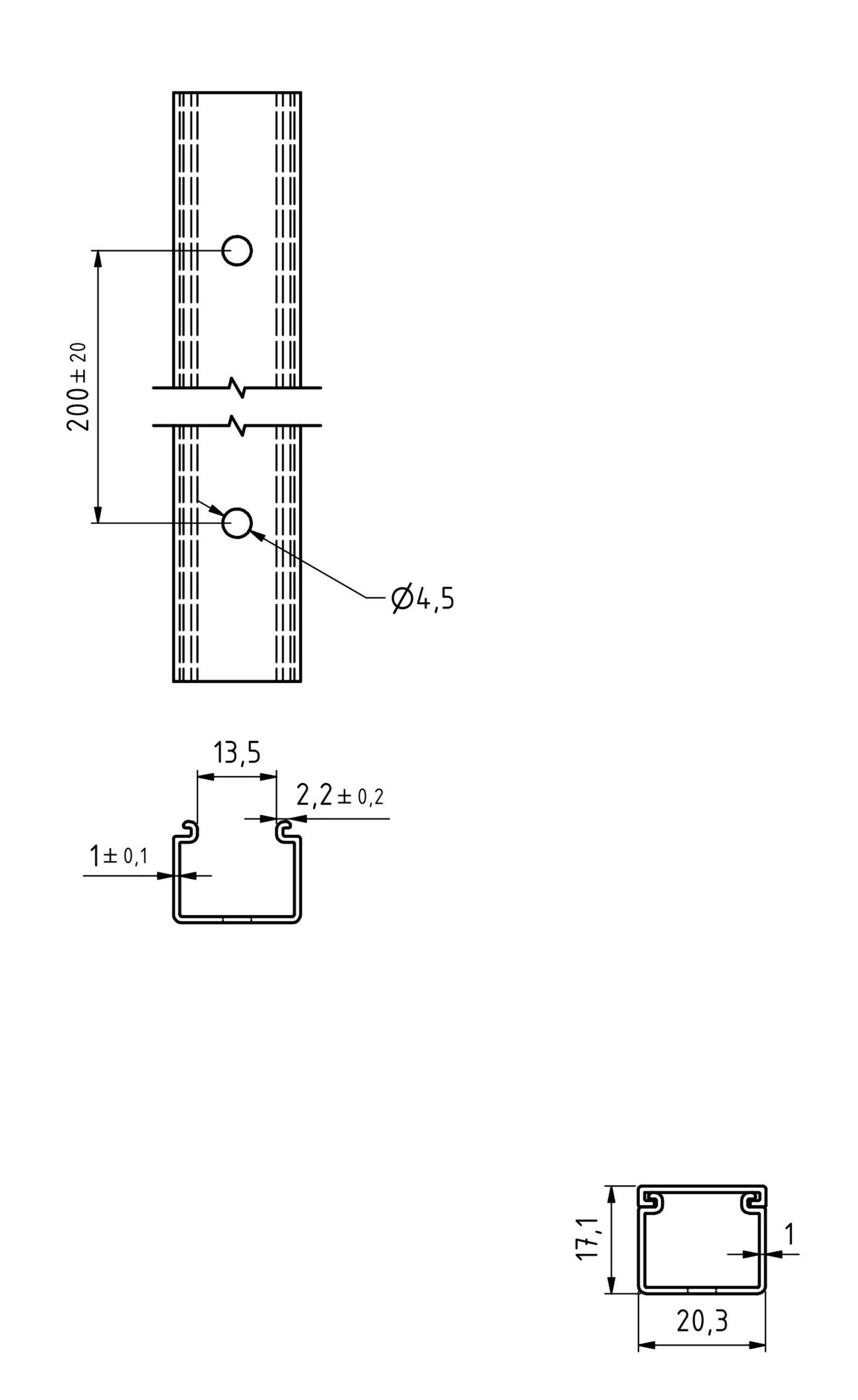 Kabelkanal Vit 20x17 mm 2 m