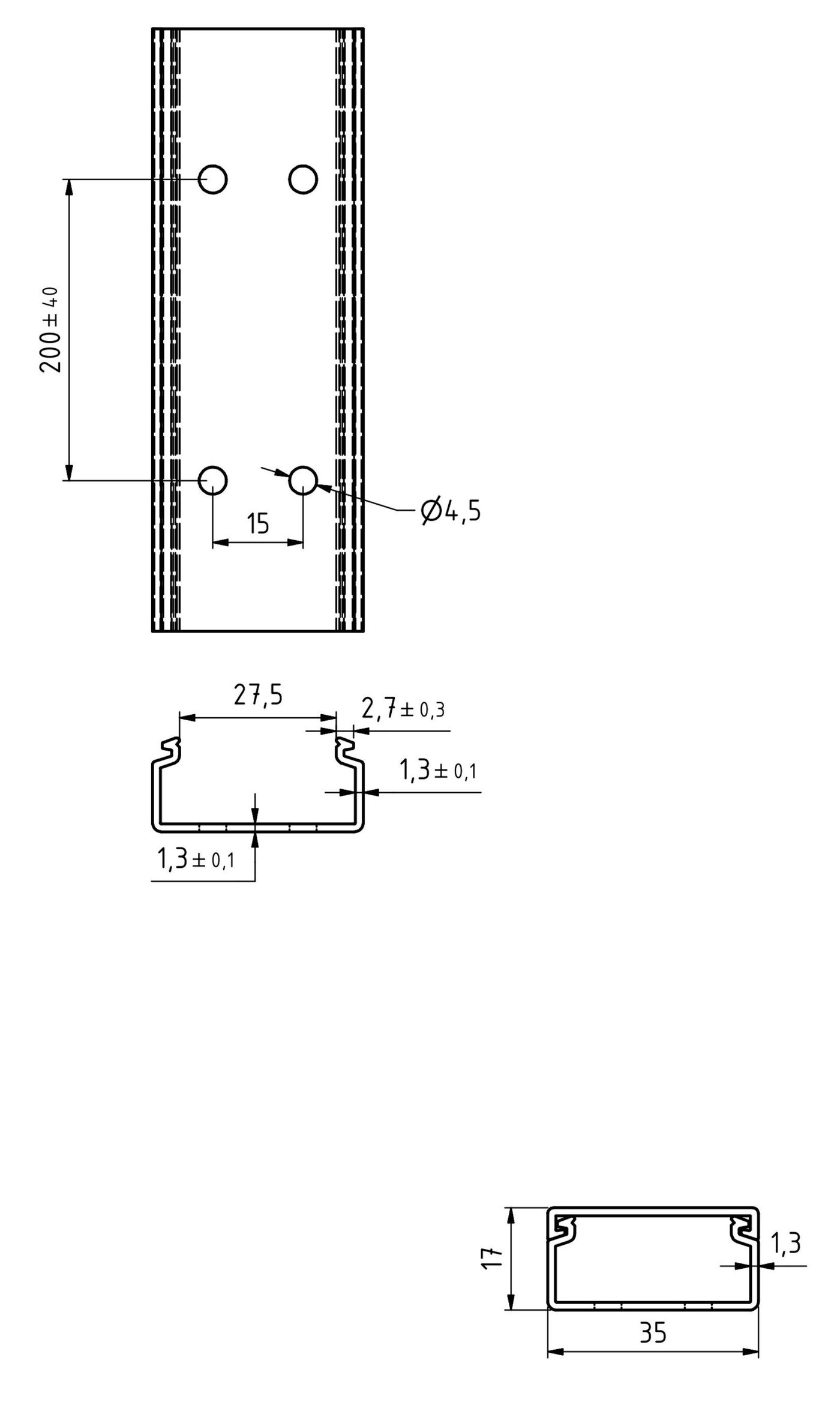 Kabelkanal Hvit 35x17 mm 2 m