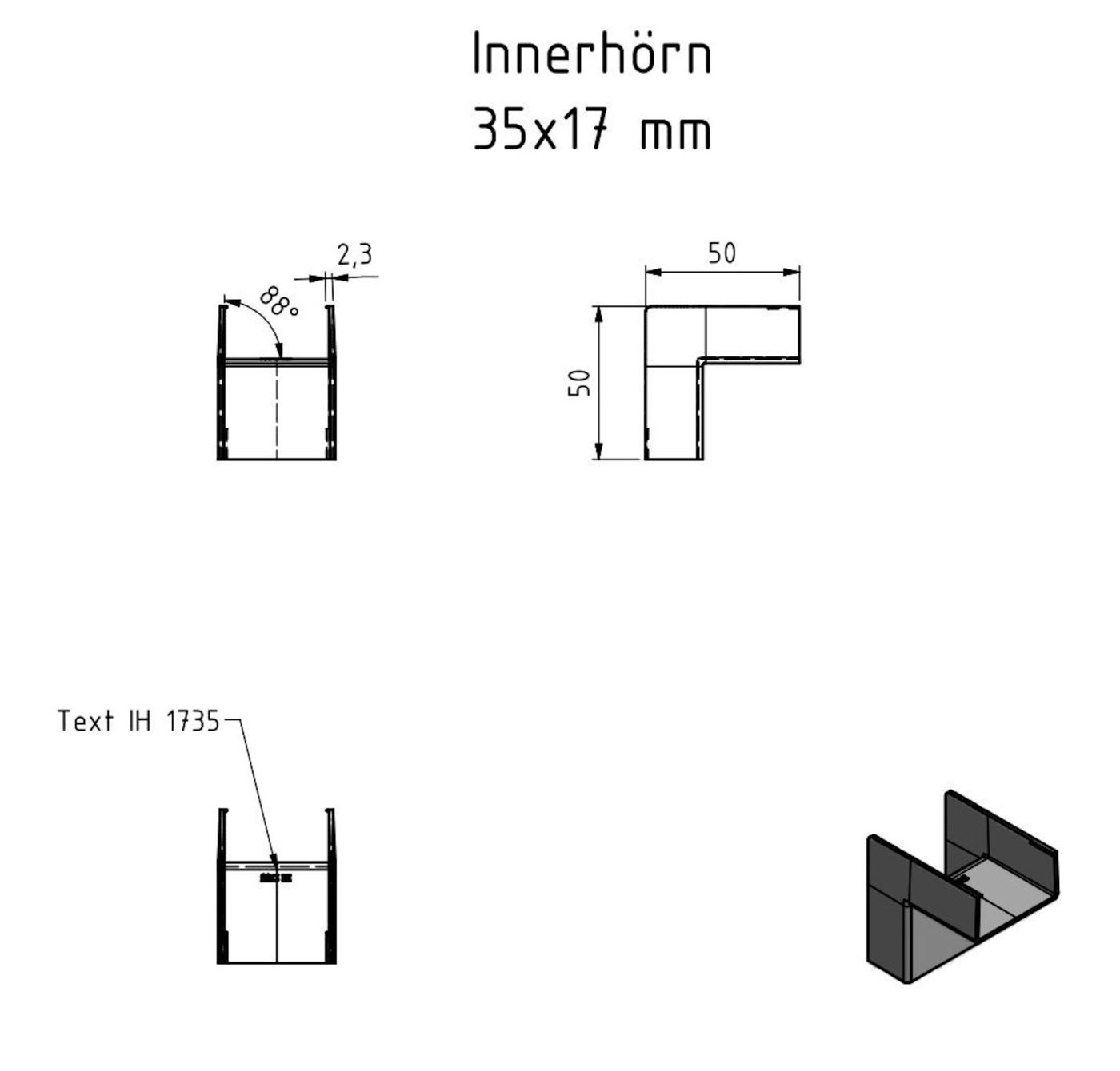 Innerhjørne for kabelkanal 35x17 mm