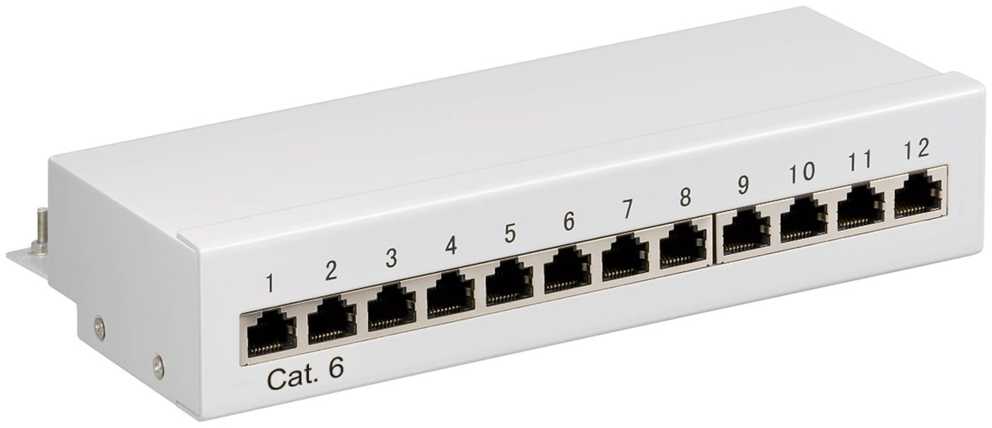 Patchpanel 12 portar Cat. 6