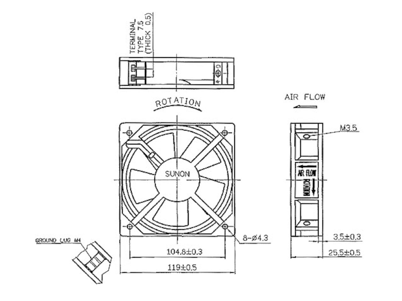 Axialfläkt 230 V 120 mm