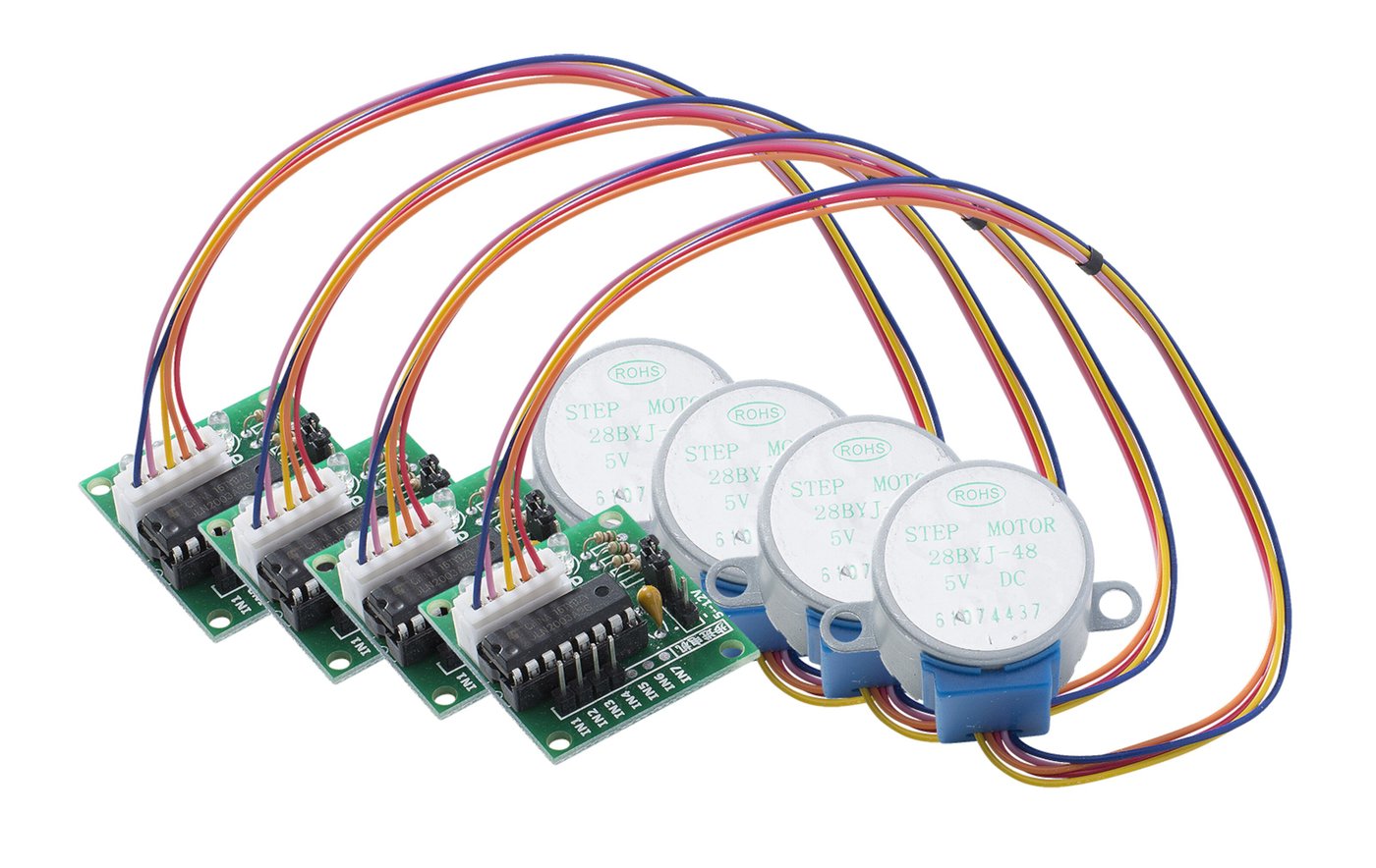 Luxorparts Stegmotor med växellåda och drivare 4-pack