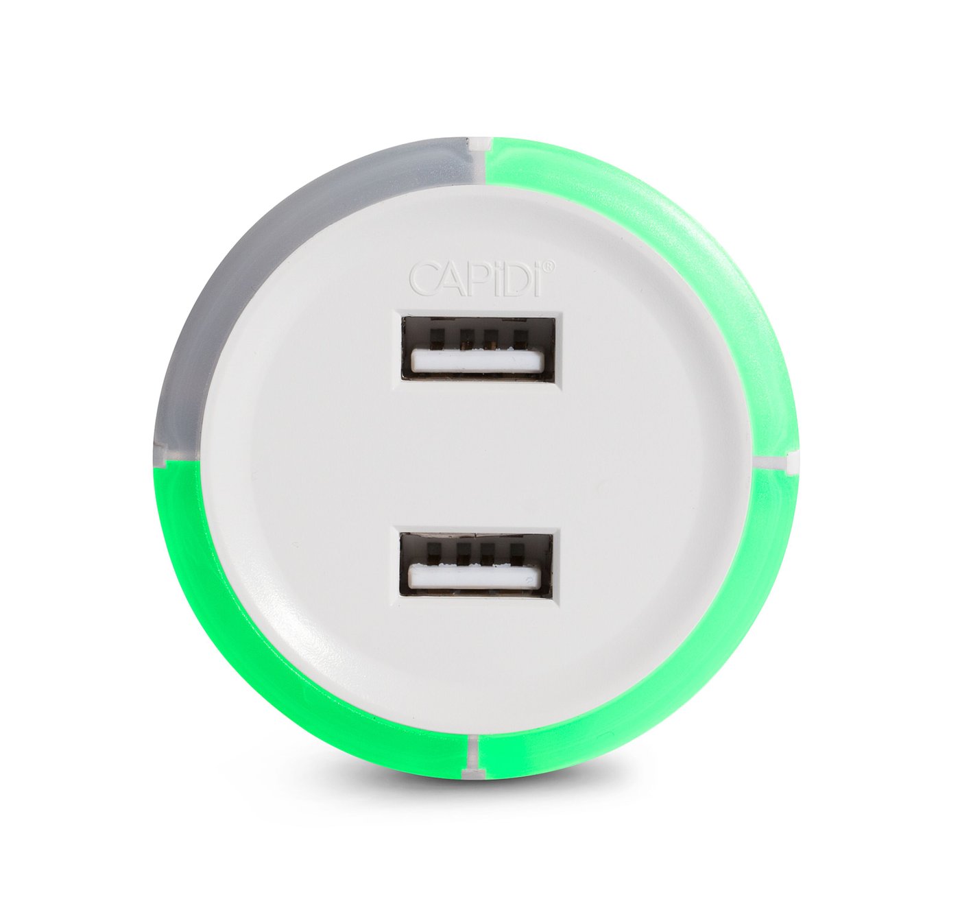 Capidi USB-säkerhetstimer med två portar 3,4 A Vit