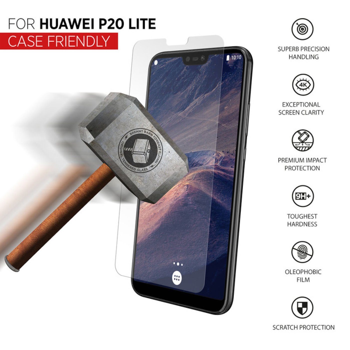 Linocell Skärmskydd i glas för Huawei P20 Lite