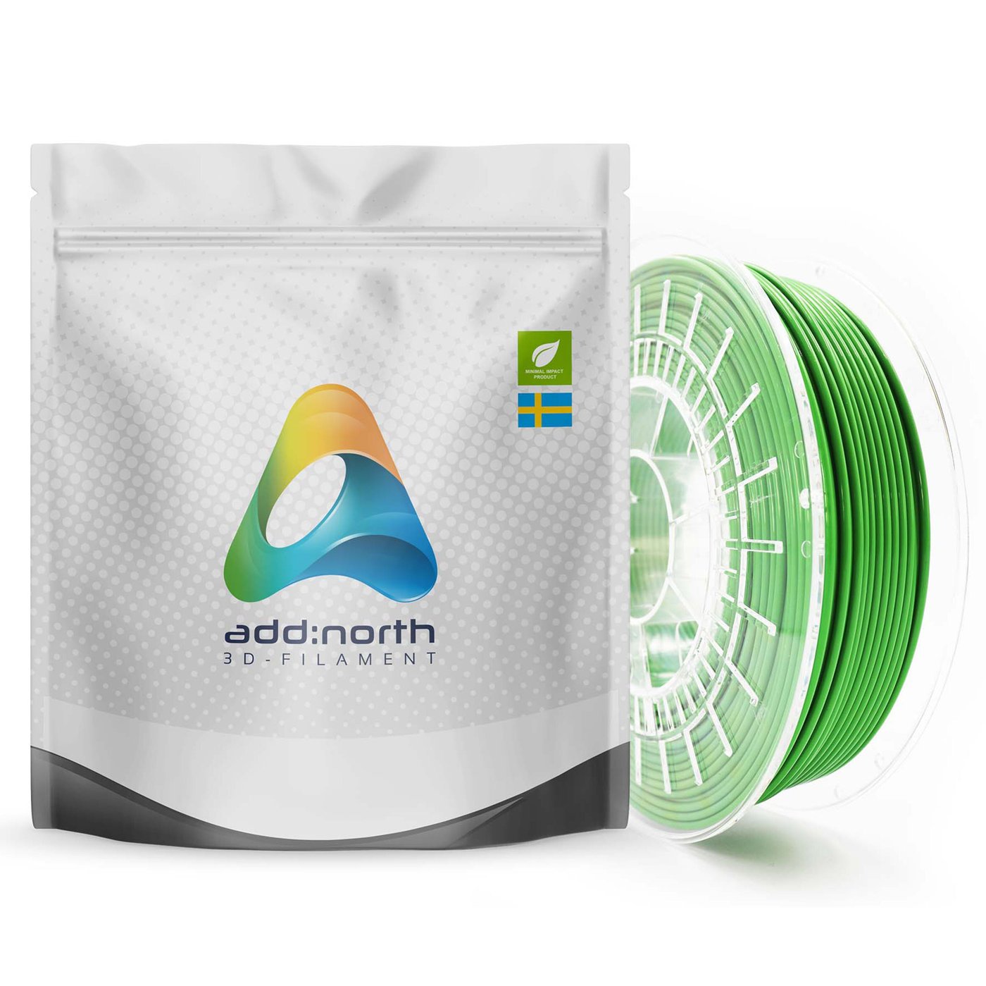 Addnorth E-PLA-filament for 3D-skrivere 1,75 mm Grønn