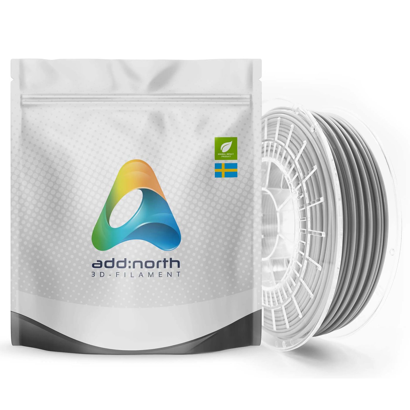 Addnorth E-PLA-filament för 3D-skrivare 1,75 mm Ljusgrå