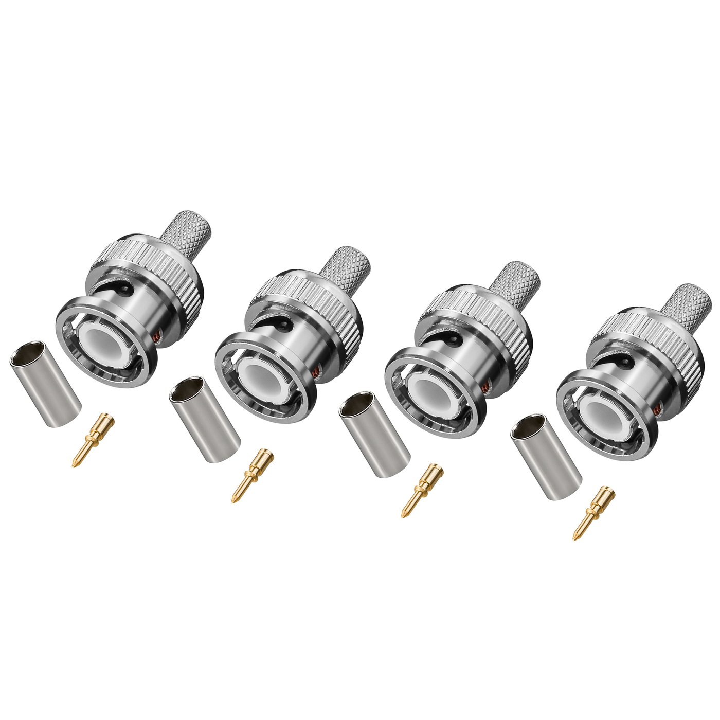 Luxorparts BNC-hannkontakt for krymping 4-pk.