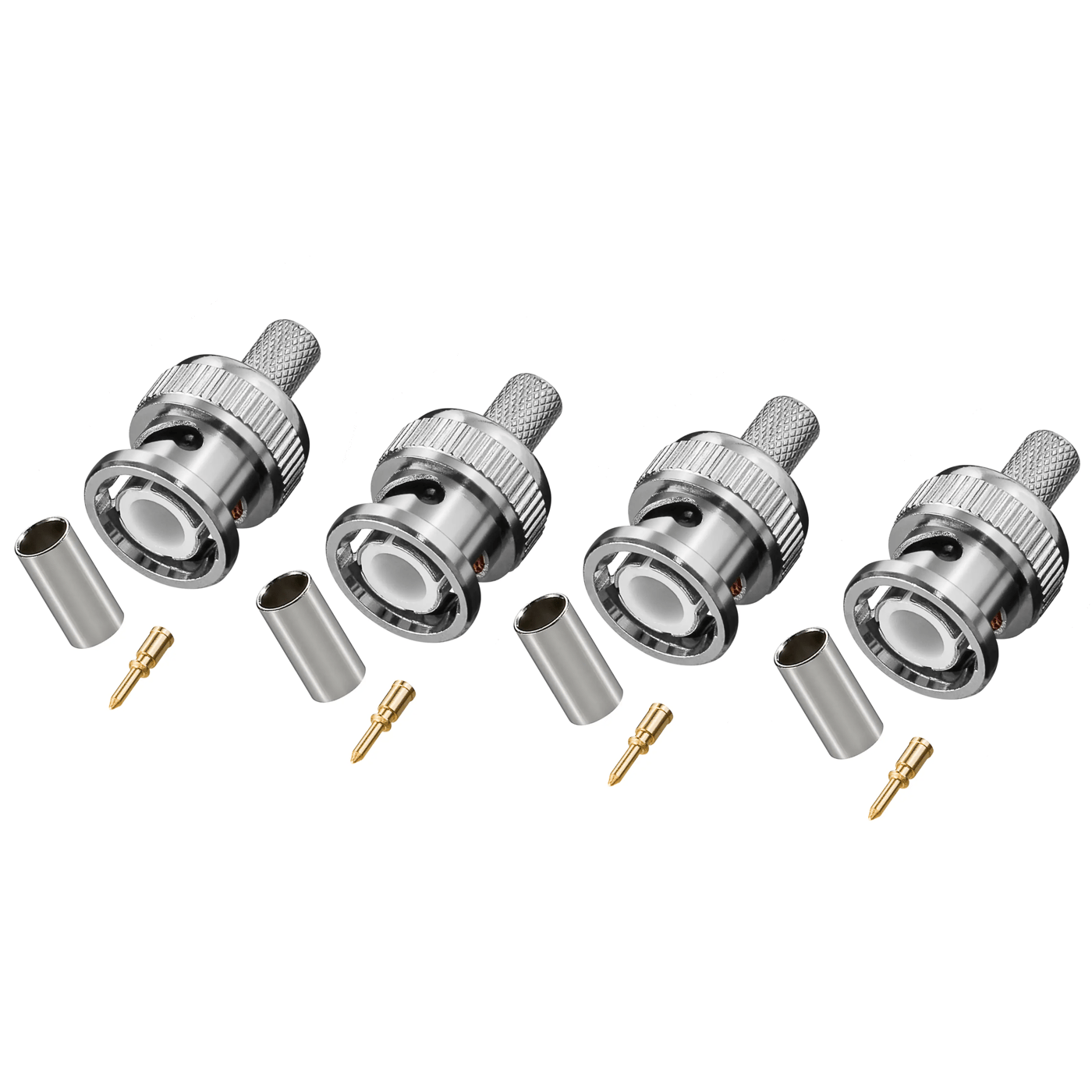 Luxorparts BNC-hannkontakt for krymping 4-pk.